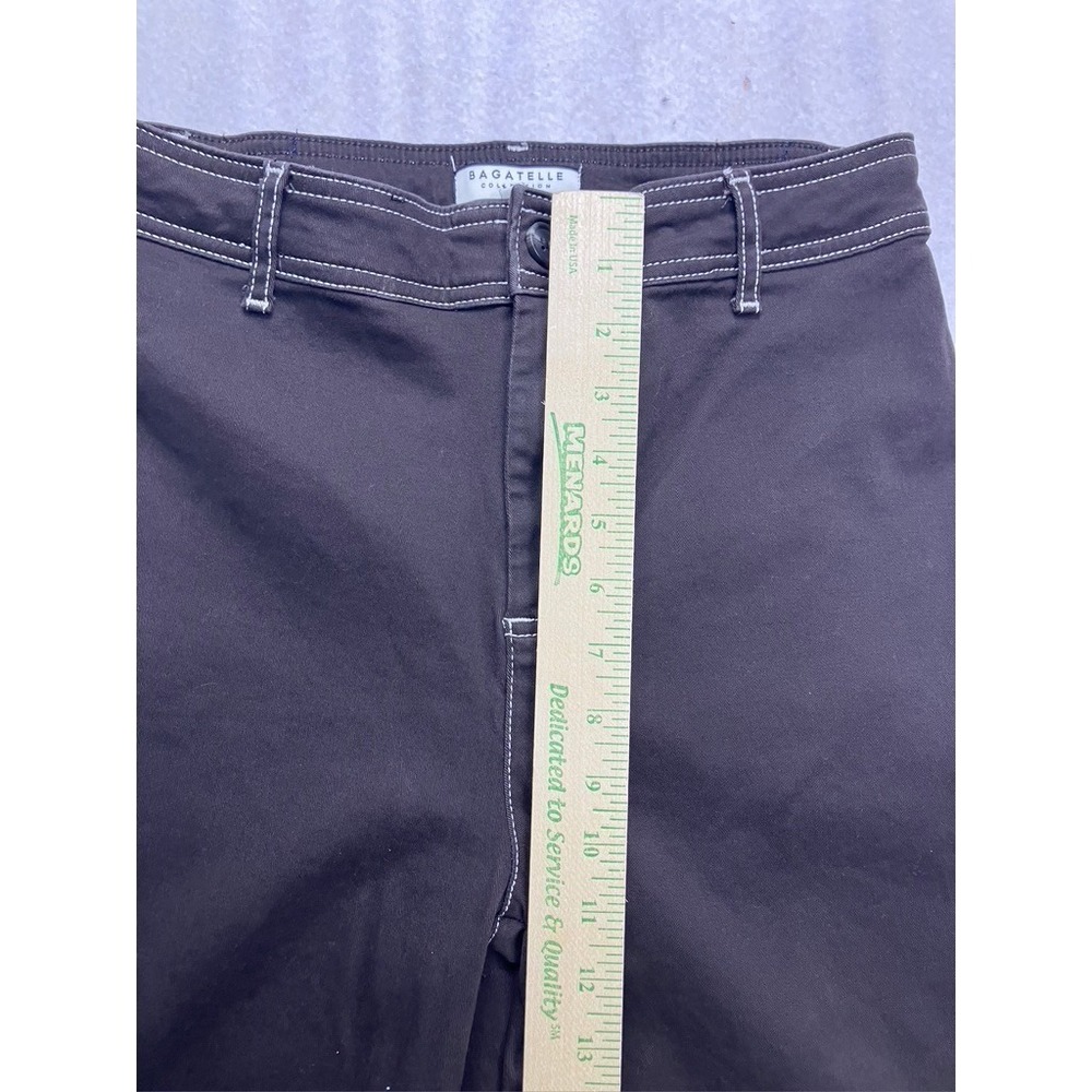 Bagatelle Wide Leg Pants Womens 6 Brown Contrast Stitch‎ High Rise - Picture 4 of 10